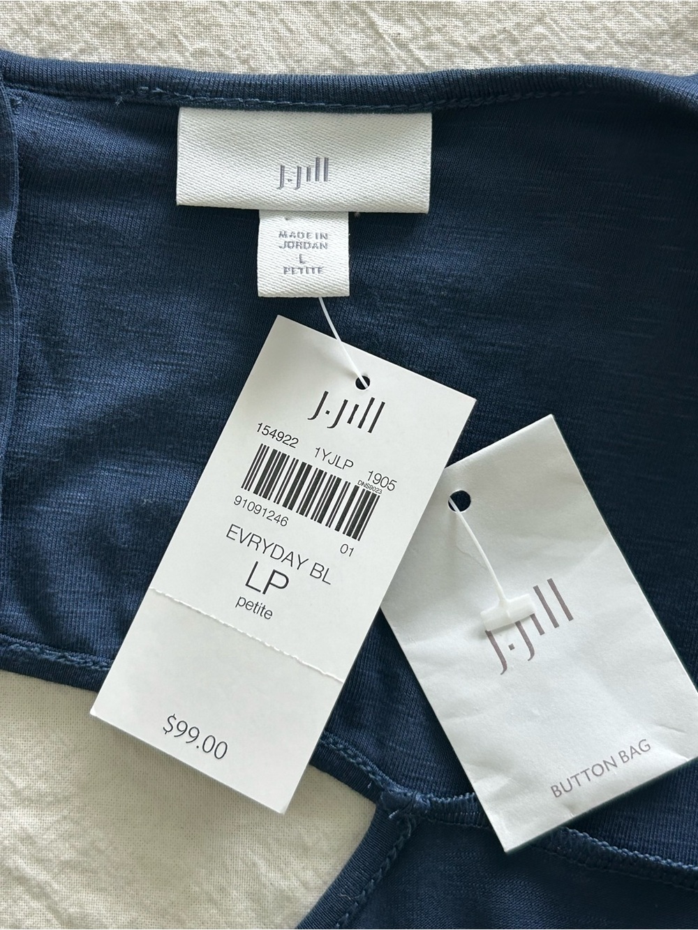 NWT J.Jill Navy Blue Sleeveless Keyhole Maxi Dress with Pockets Size Large Petit - Picture 7 of 9